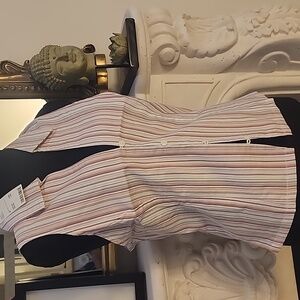 Urban Outfitters Pink and White Striped Button-Down Shirt